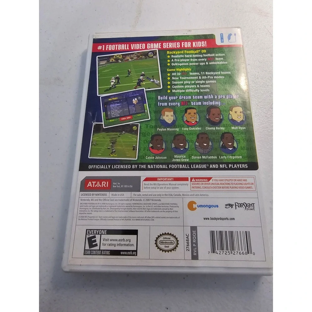 Backyard Football 09 NFL Players Wii‎ Video Game Tom Brady